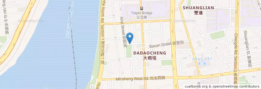 Mapa de ubicacion de Dadaocheng Park en Taiwan, New Taipei, Taipei, Datong District.