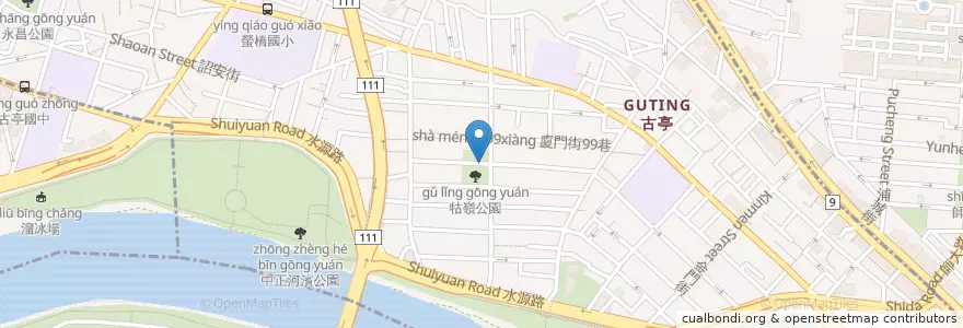 Mapa de ubicacion de 牯嶺公園 en Taiwan, 新北市, Taipé, 中正區.