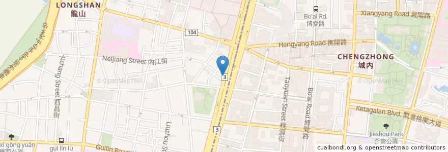 Mapa de ubicacion de 西本願寺廣場 en تايوان, تايبيه الجديدة, تايبيه, 萬華區.