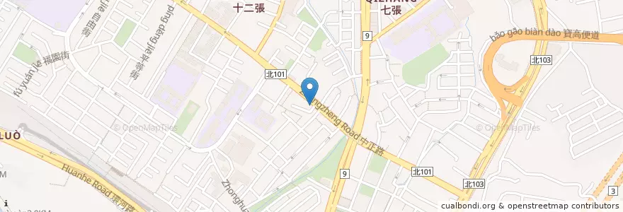 Mapa de ubicacion de 摩斯漢堡 en Taiwan, 新北市, 新店區.