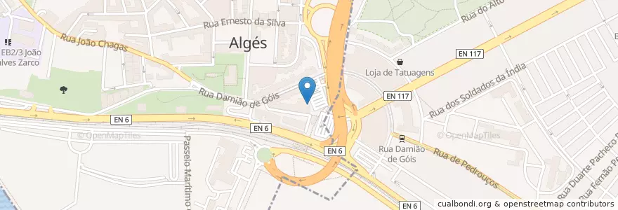 Mapa de ubicacion de Ali Baba Kebab Haus en Portekiz, Área Metropolitana De Lisboa, Lisboa, Grande Lisboa, Lizbon, Oeiras.