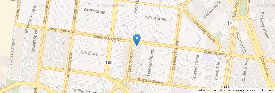 Mapa de ubicacion de North Melbourne Town Hall en Australië, Victoria, City Of Melbourne.