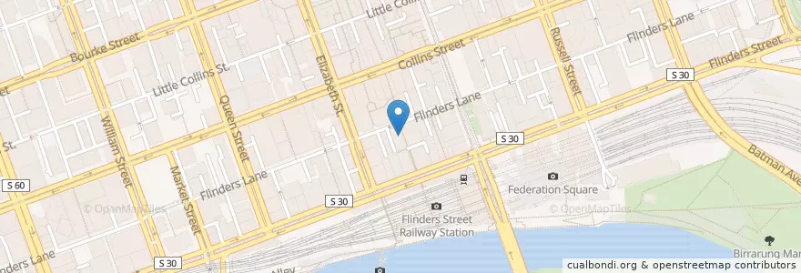 Mapa de ubicacion de Degraves Espresso Bar en 오스트레일리아, Victoria, City Of Melbourne.