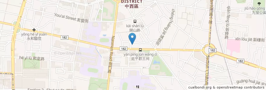 Mapa de ubicacion de 德化堂 en Taiwan, 臺南市, 中西區.
