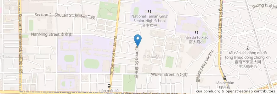Mapa de ubicacion de 愛家素食網 en 臺灣, 臺南市, 中西區.