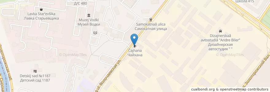 Mapa de ubicacion de Чайхана en Rusia, Distrito Federal Central, Москва, Юго-Восточный Административный Округ, Район Лефортово.