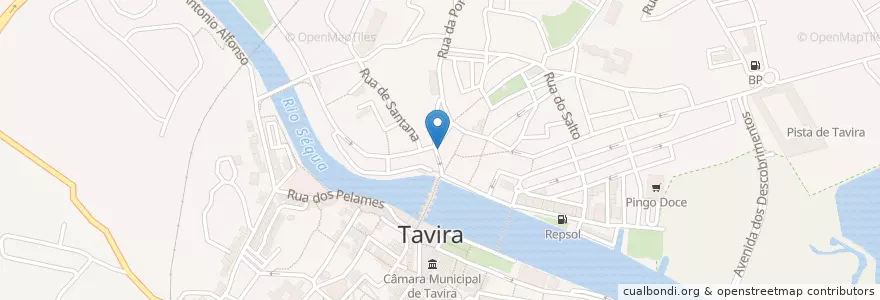 Mapa de ubicacion de Pastelaria Távila en Portugal, Algarve, Algarve, Faro, Tavira, Tavira.
