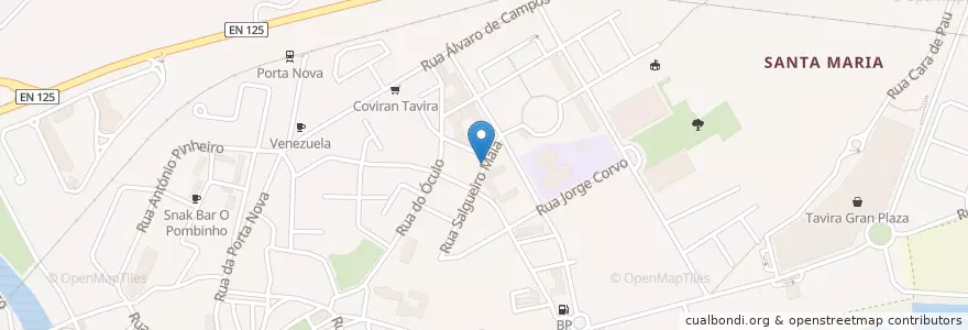 Mapa de ubicacion de Leoes Futebol Clube en 포르투갈, Algarve, Algarve, Faro, Tavira, Tavira.