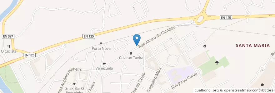 Mapa de ubicacion de Café Caracol (verificar) en Portugal, Algarve, Algarve, Faro, Tavira, Tavira.