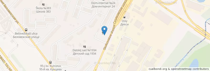 Mapa de ubicacion de Ланч-кафе Рябинка en Россия, Центральный Федеральный Округ, Москва, Западный Административный Округ, Можайский Район.