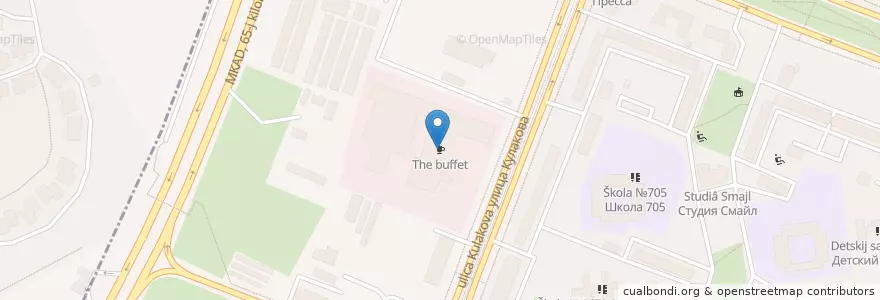 Mapa de ubicacion de The buffet en Rusia, Distrito Federal Central, Москва, Северо-Западный Административный Округ, Район Строгино.
