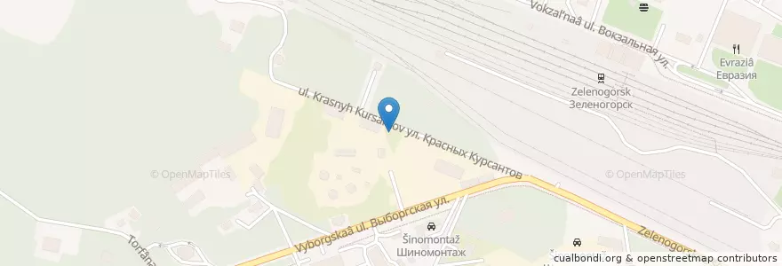 Mapa de ubicacion de Медиум en Russie, District Fédéral Du Nord-Ouest, Oblast De Léningrad, Saint-Pétersbourg, Курортный Район, Зеленогорск.