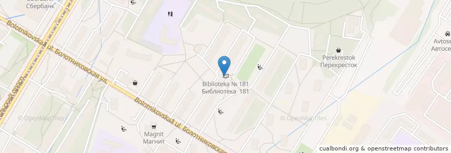 Mapa de ubicacion de Библиотека № 181 en 러시아, Центральный Федеральный Округ, Москва, Юго-Западный Административный Округ.