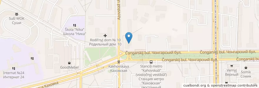 Mapa de ubicacion de Авангард en روسيا, Центральный Федеральный Округ, Москва, Юго-Западный Административный Округ, Район Зюзино.