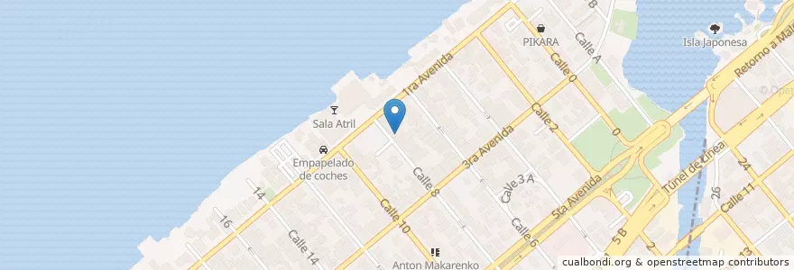 Mapa de ubicacion de Fregadora en Cuba, La Habana.