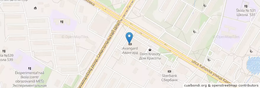 Mapa de ubicacion de Авангард en Russie, District Fédéral Central, Moscou, Юго-Западный Административный Округ.
