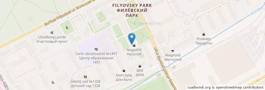 Mapa de ubicacion de Алкомед en Russie, District Fédéral Central, Moscou, Западный Административный Округ, Район Филёвский Парк.