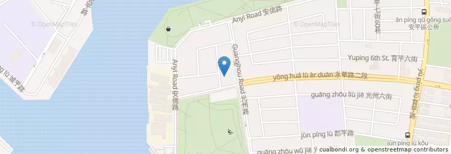 Mapa de ubicacion de 貢噶寺 en 臺灣, 臺南市, 安平區.