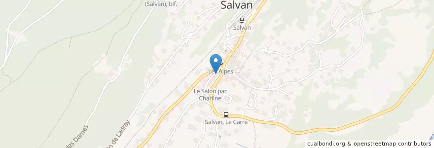 Mapa de ubicacion de Raiffeisen en 스위스, Valais/Wallis, Saint-Maurice, Salvan.
