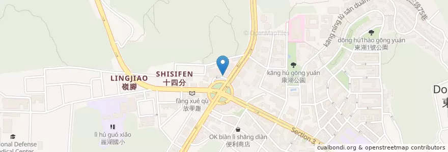 Mapa de ubicacion de 川老爺麻辣鍋 en 타이완, 신베이 시, 타이베이시, 네이후 구.