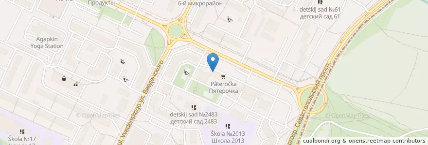 Mapa de ubicacion de Горздрав en Rusland, Centraal Federaal District, Moskou, Юго-Западный Административный Округ, Район Коньково.