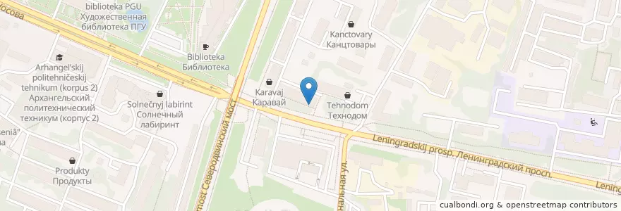 Mapa de ubicacion de Почта Банк en Russia, Northwestern Federal District, Arkhangelsk Oblast, Primorsky District, Городской Округ Архангельск.
