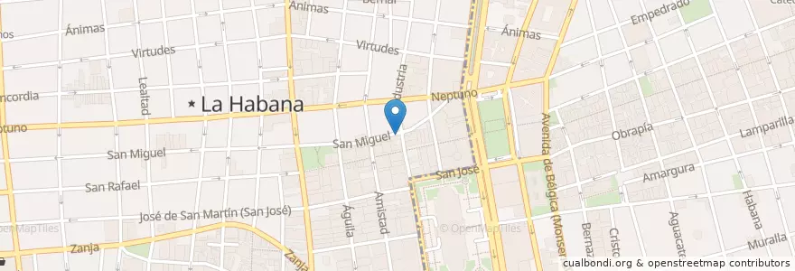 Mapa de ubicacion de Doña Alicia en Cuba, La Habana, La Habana Vieja, Centro Habana.