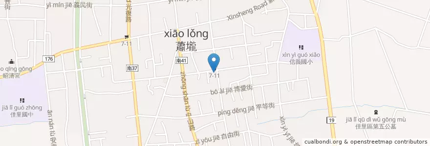 Mapa de ubicacion de 丹丹漢堡 en تایوان, 臺南市, 佳里區.