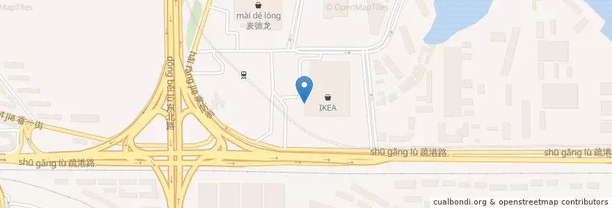 Mapa de ubicacion de Ikea en Cina, Liaoning, 大连市, 西岗区, 香炉礁街道.