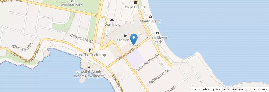 Mapa de ubicacion de Yok en Avustralya, New South Wales, Sydney, Northern Beaches Council.