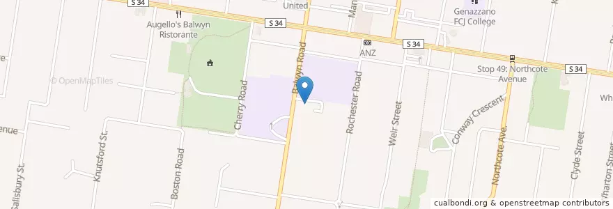 Mapa de ubicacion de St Barnabas Anglican Church en Australia, Victoria, City Of Boroondara.