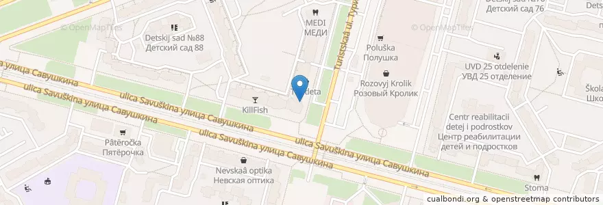 Mapa de ubicacion de Beer House en Russia, Northwestern Federal District, Leningrad Oblast, Saint Petersburg, Приморский Район, Округ № 65.