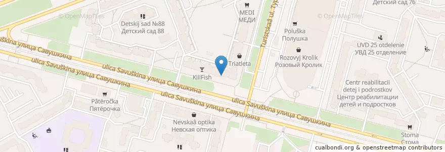 Mapa de ubicacion de Фиалка en Rusland, Северо-Западный Федеральный Округ, Oblast Leningrad, Sint-Petersburg, Приморский Район, Округ № 65.