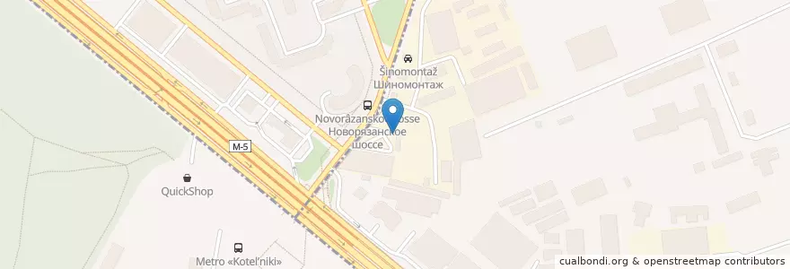 Mapa de ubicacion de Пельменная №1 en Rússia, Distrito Federal Central, Oblast De Moscou, Городской Округ Люберцы.