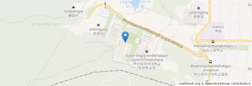 Mapa de ubicacion de 부산은행 현금인출기 en 韩国/南韓, 釜山, 金井區, 남산동.