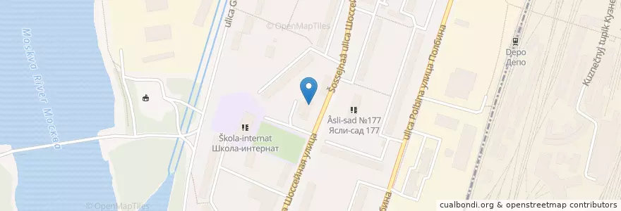 Mapa de ubicacion de Отделение связи №109383 en Rusland, Centraal Federaal District, Moskou, Юго-Восточный Административный Округ, Район Люблино.