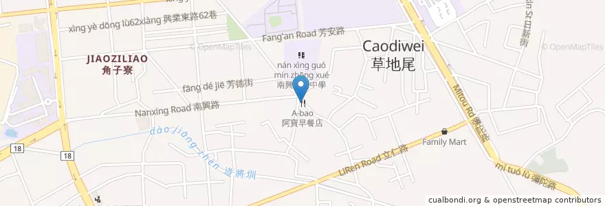 Mapa de ubicacion de 阿寶早餐店 en Tayvan, 臺灣省, 嘉義市, 嘉義縣, 東區.