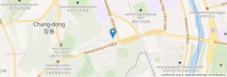 Mapa de ubicacion de 창1동 주공4단지 노인정 en 대한민국, 서울, 도봉구, 창1동.