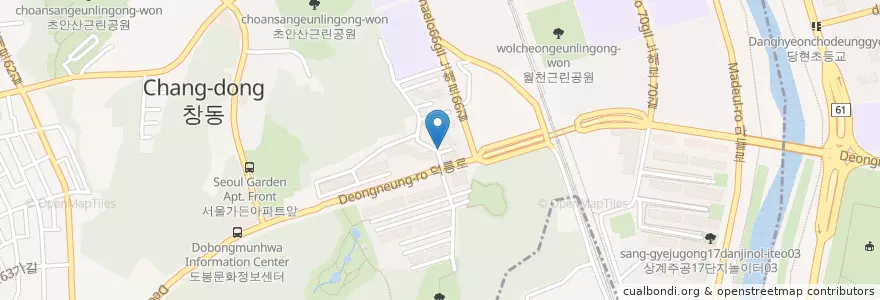 Mapa de ubicacion de 하나은행 ATM en Korea Selatan, 서울, 도봉구, 창1동.