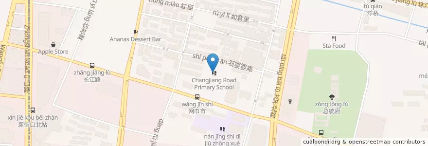Mapa de ubicacion de Changjiang Road Primary School en China, Jiangsu, Nanjing, 玄武区.