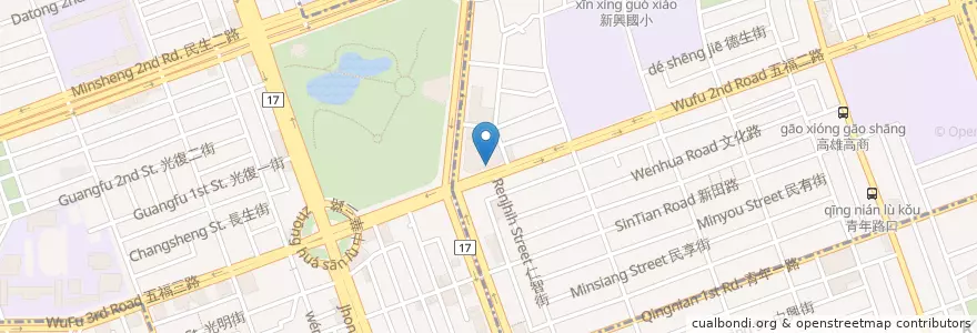 Mapa de ubicacion de 花旗銀行 en Tayvan, Kaohsiung, 新興區.