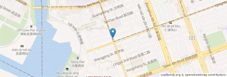Mapa de ubicacion de 聖洛克酒館 en 타이완, 가오슝시, 첸진구.