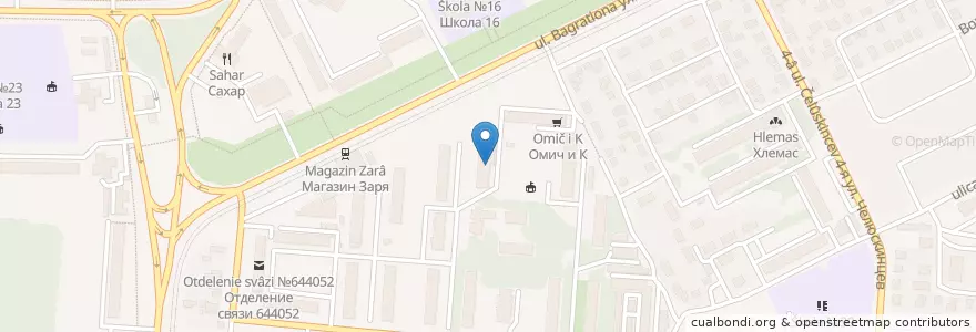 Mapa de ubicacion de Городская поликлиника №8 en Russland, Föderationskreis Sibirien, Oblast Omsk, Омский Район, Городской Округ Омск.