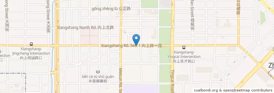 Mapa de ubicacion de 翁記鵝肉 en 臺灣, 臺中市, 西區.