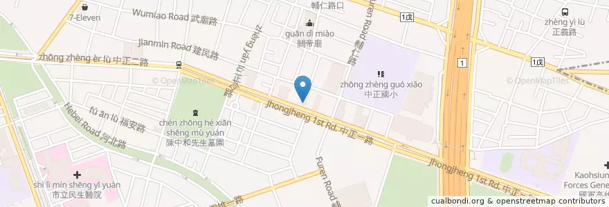 Mapa de ubicacion de 蔬活食堂 en 臺灣, 高雄市, 苓雅區.
