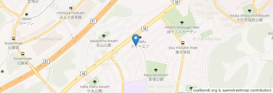 Mapa de ubicacion de 薬樹薬局 en Japão, 神奈川県, 横浜市, 緑区.
