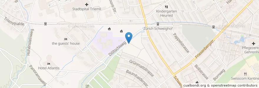 Mapa de ubicacion de Brunnen mit "Känguru" en Switzerland, Zurich, District Zurich, Zurich.