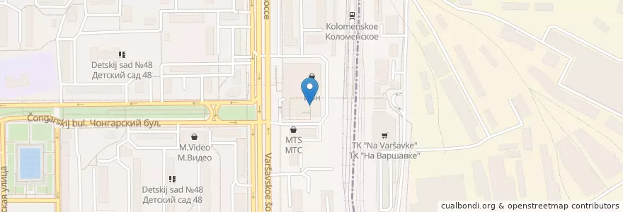 Mapa de ubicacion de 36,6 en ロシア, 中央連邦管区, モスクワ, Южный Административный Округ, Нагорный Район.