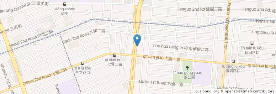Mapa de ubicacion de 捷絲旅咖啡館 en تايوان, كاوهسيونغ, 新興區, 三民區.