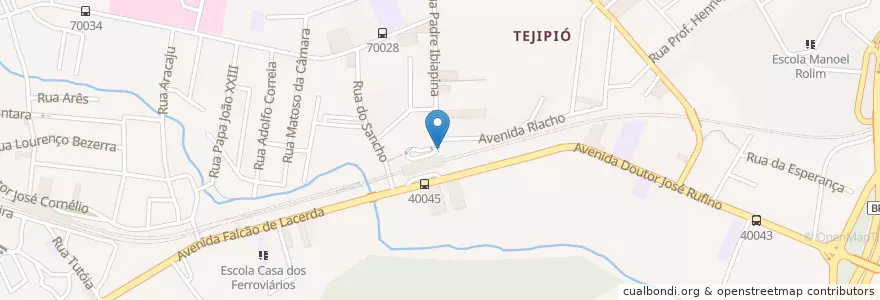Mapa de ubicacion de Terminal de Tejipió en ブラジル, 北東部地域, ペルナンブーコ, Região Geográgica Imediata Do Recife, Região Geográfica Intermediária Do Recife, Região Metropolitana Do Recife, レシフェ.